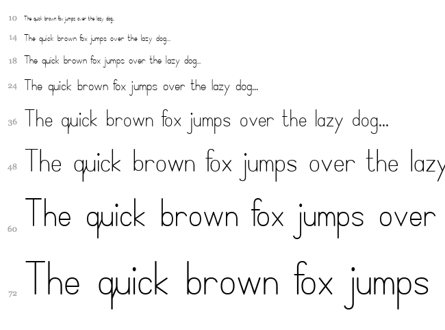 Simple Print font waterfall